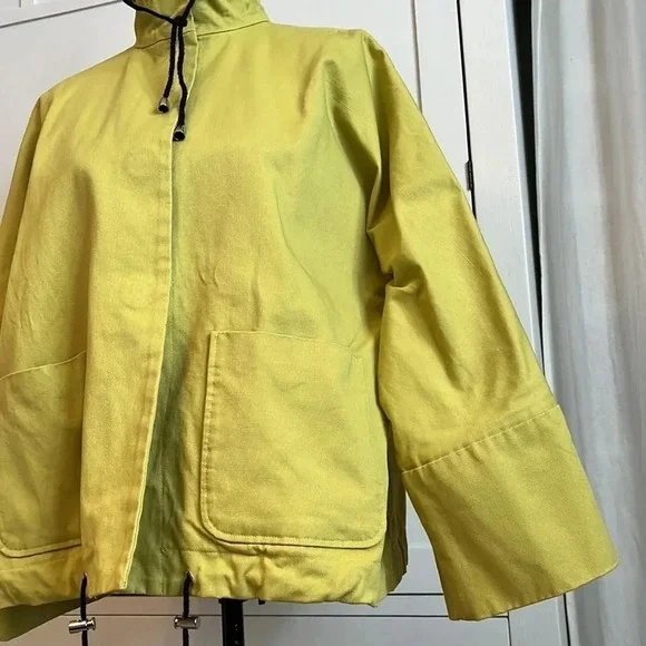 MARLA WYNNE NWOT Pear Green Twill Tent Jacket, Size S - Picture 3 of 11
